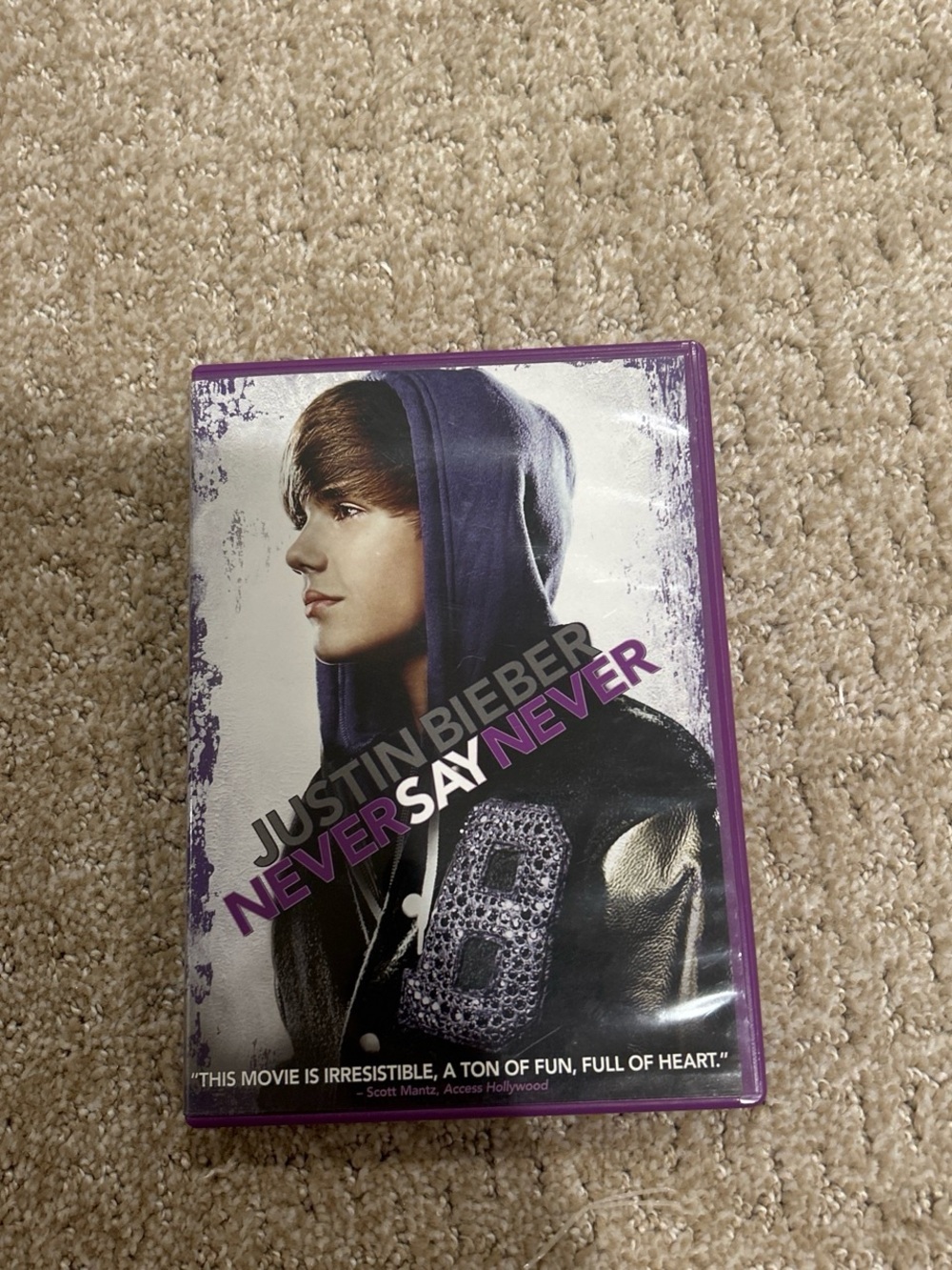Purple Hooded Kids Jacket - Justin Bieber Never Say Never Style